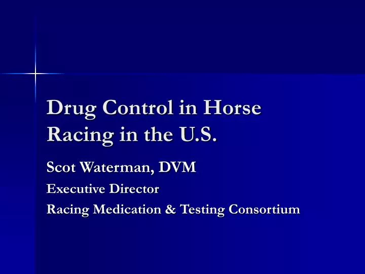 drug control in horse racing in the u s