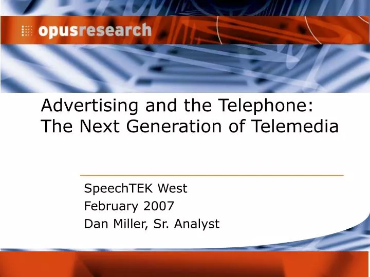 advertising and the telephone the next generation of telemedia