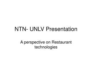 NTN- UNLV Presentation