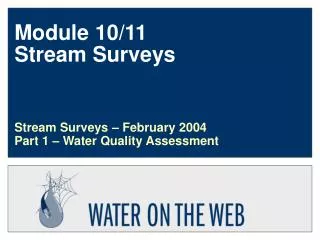 Module 10/11 Stream Surveys