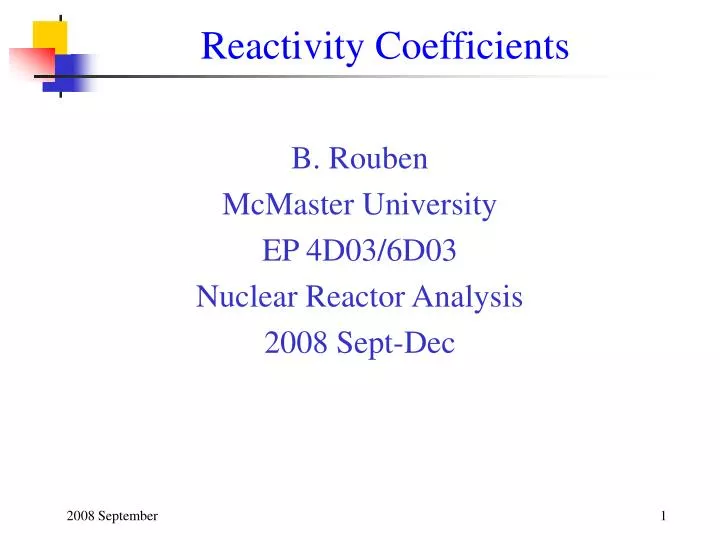 reactivity coefficients