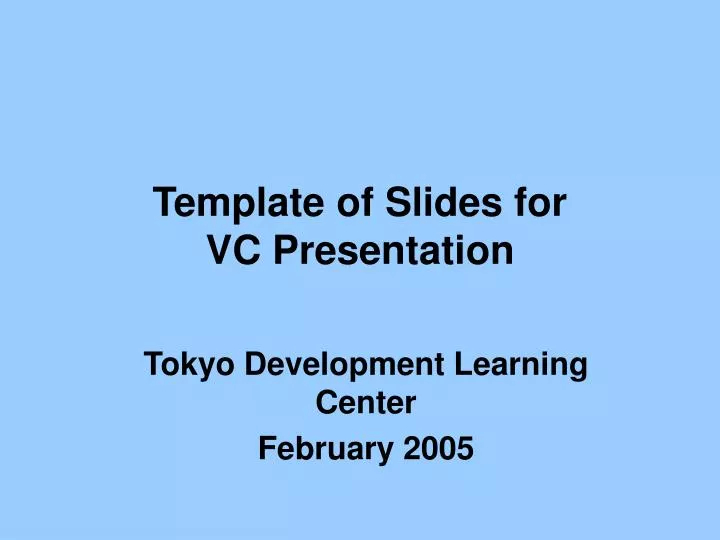 template of slides for vc presentation