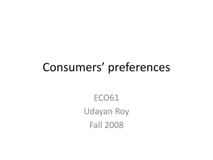 consumers preferences