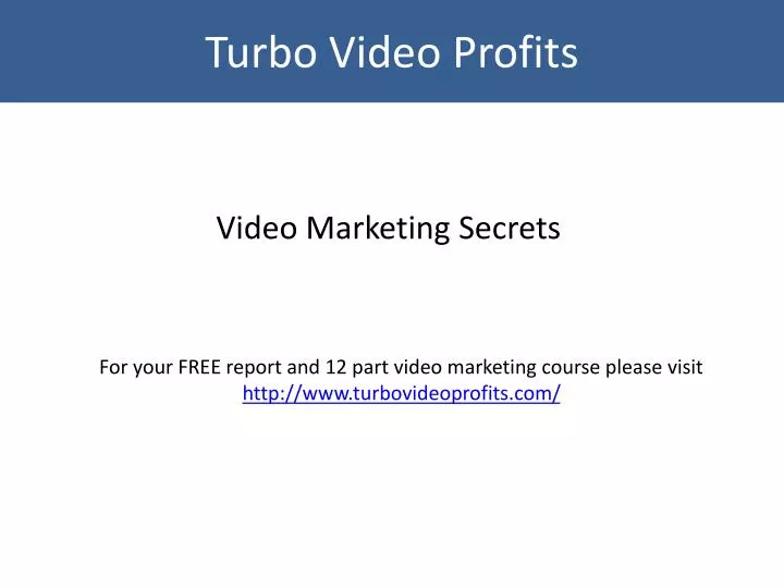 turbo video profits