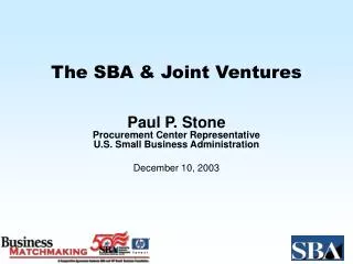 The SBA &amp; Joint Ventures