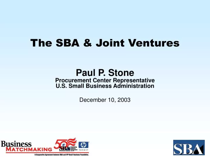 the sba joint ventures
