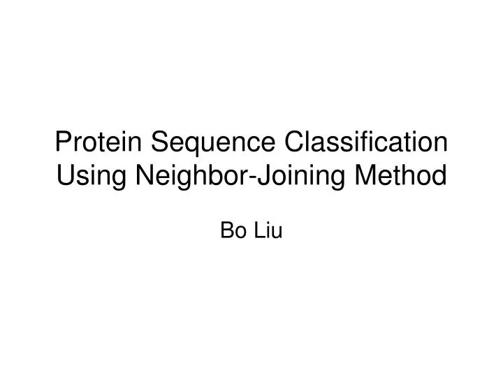 protein sequence classification using neighbor joining method