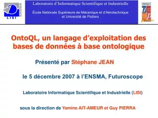 ontoql un langage d exploitation des bases de donn es base ontologique