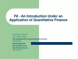 F# - An Introduction Under an Application of Quantitative Finance