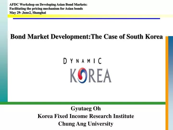 bond market development the case of south korea