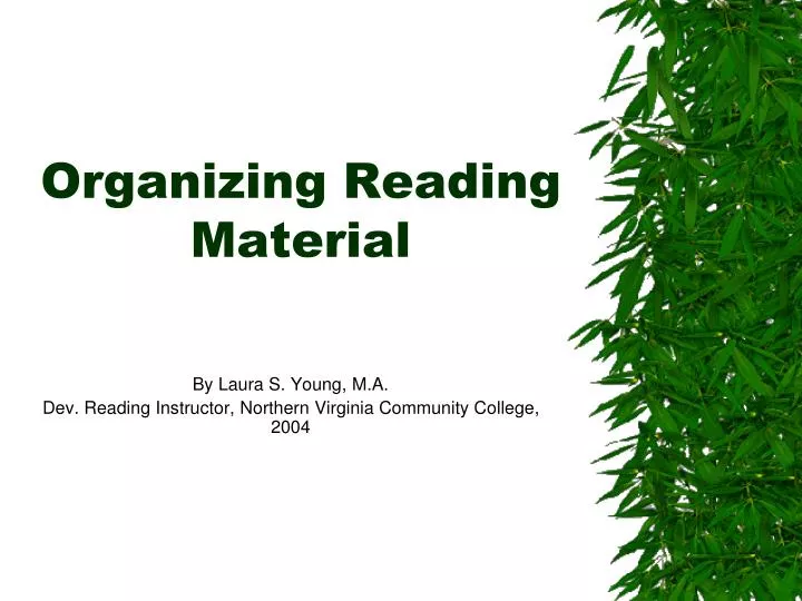 organizing reading material