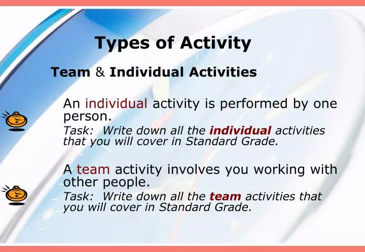 types of activity