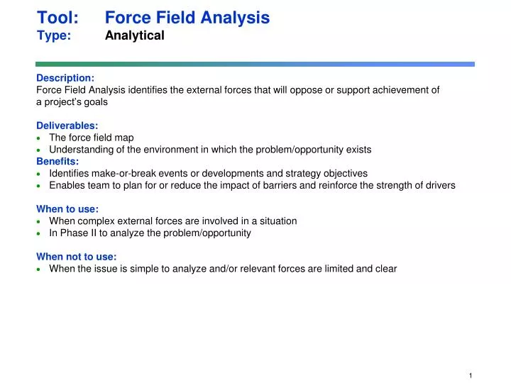 tool force field analysis type analytical