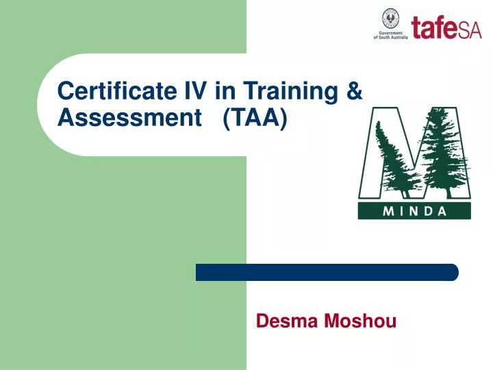 certificate iv in training assessment taa