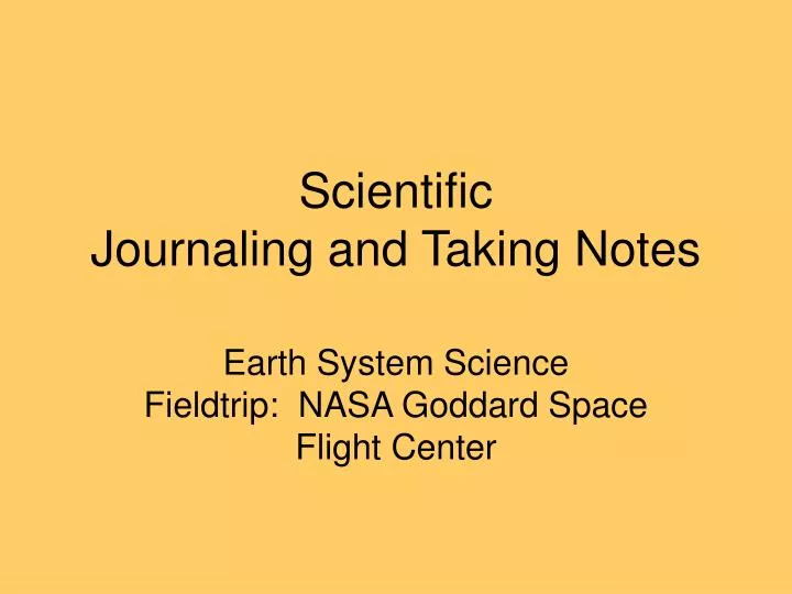 scientific journaling and taking notes