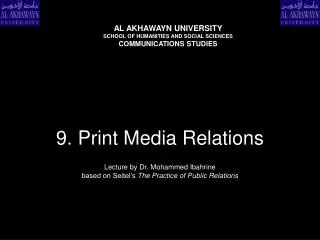 9. Print Media Relations
