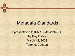 Metadata Standards