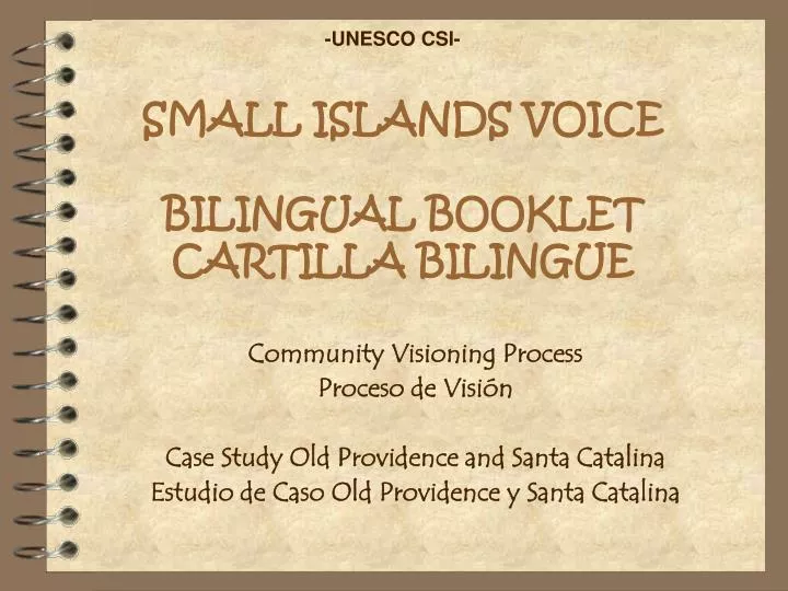 small islands voice bilingual booklet cartilla bilingue
