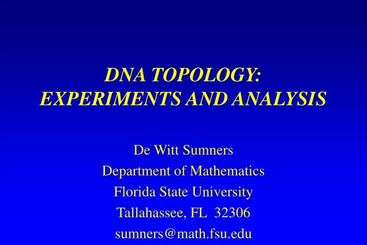 dna topology experiments and analysis