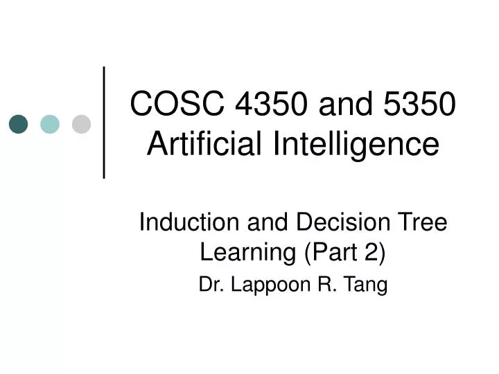 cosc 4350 and 5350 artificial intelligence
