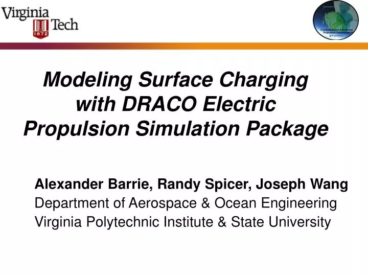 modeling surface charging with draco electric propulsion simulation package