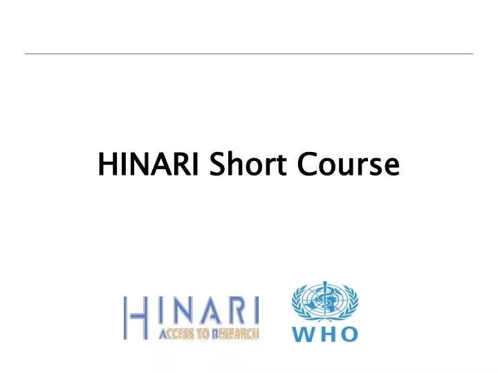 hinari short course