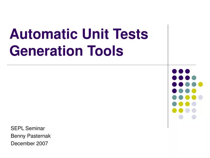 automatic unit tests generation tools