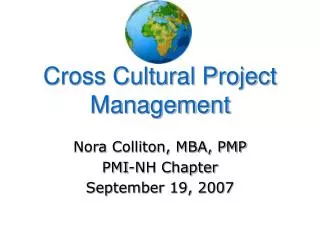 Cross Cultural Project Management