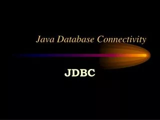 Java Database Connectivity