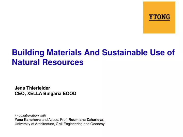 building materials and sustainable use of natural resources