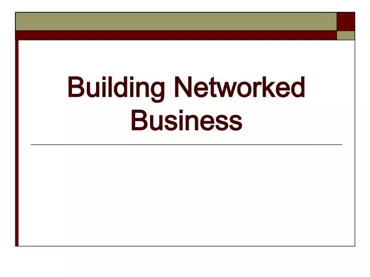 building networked business