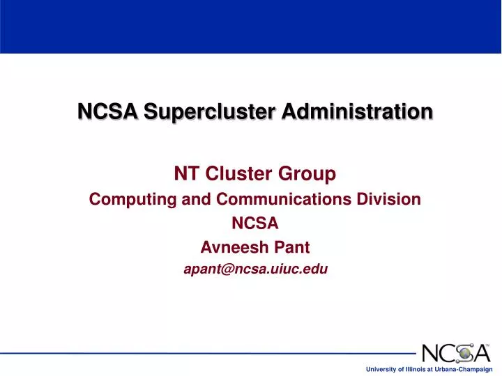 ncsa supercluster administration