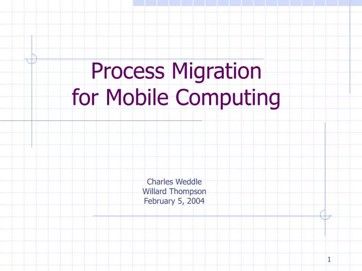 process migration for mobile computing