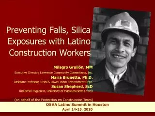 Preventing Falls, Silica Exposures with Latino Construction Workers