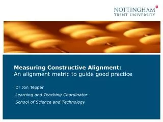 Measuring Constructive Alignment: An alignment metric to guide good practice