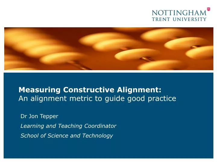 measuring constructive alignment an alignment metric to guide good practice