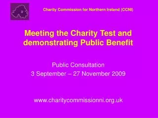 Meeting the Charity Test and demonstrating Public Benefit
