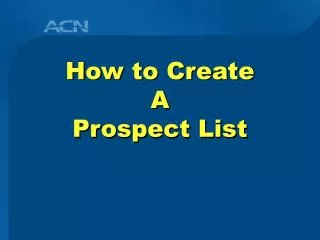 How to Create A Prospect List