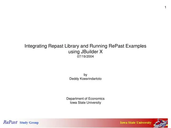 integrating repast library and running repast examples using jbuilder x 07 19 2004