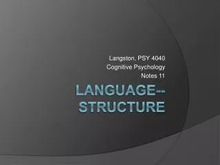 Language--Structure