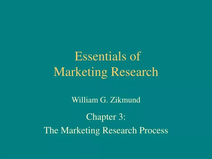 essentials of marketing research william g zikmund