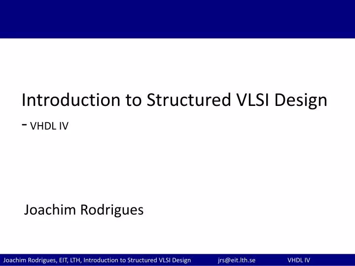 introduction to structured vlsi design vhdl iv