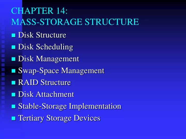 chapter 14 mass storage structure