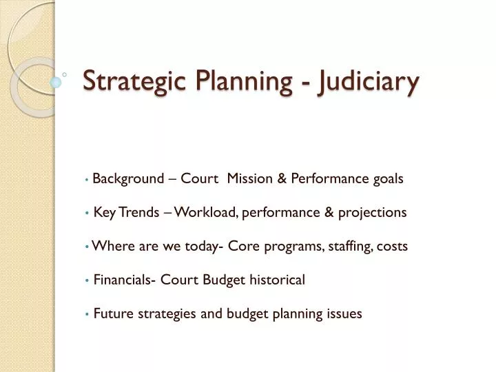 strategic planning judiciary