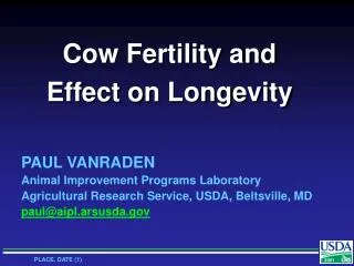 Cow Fertility and Effect on Longevity