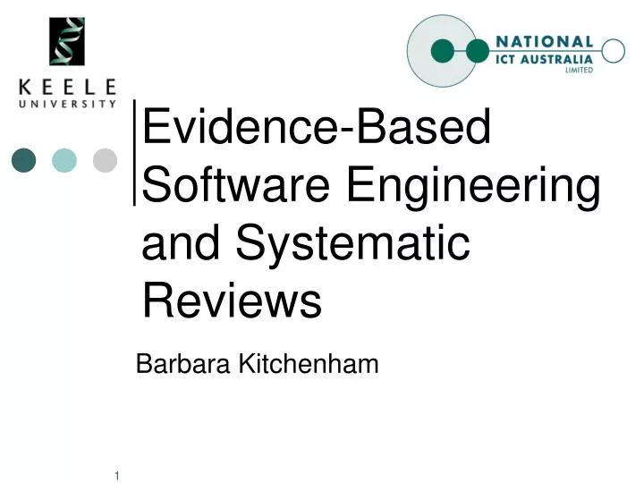 evidence based software engineering and systematic reviews