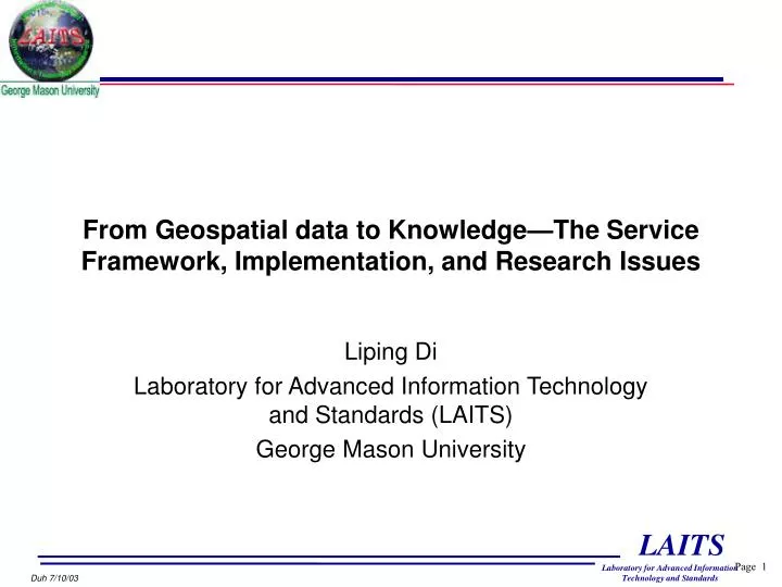 from geospatial data to knowledge the service framework implementation and research issues