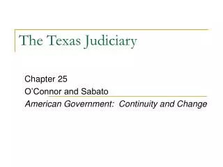 The Texas Judiciary