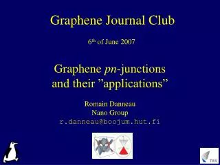Graphene pn -junctions and their ”applications”