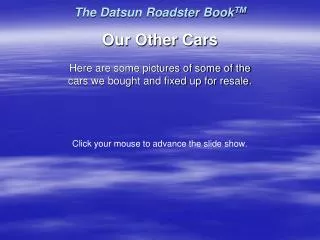 The Datsun Roadster Book TM